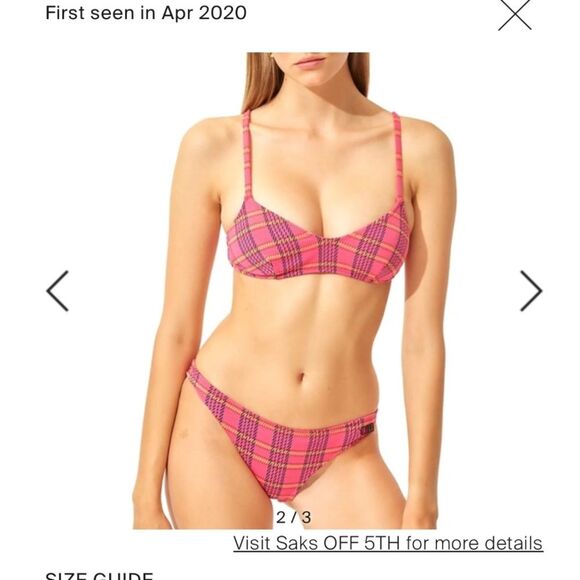 Solid & Striped Plaid Bikini In Pink Madras - Picture 1 of 10